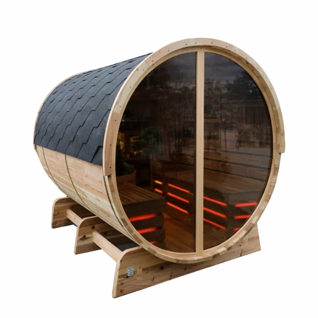 Barrelsauna TR230 - Mur arrière vitré
