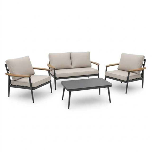 Autre point de vue sur le Sunspa Lucas aluminium Loungeset